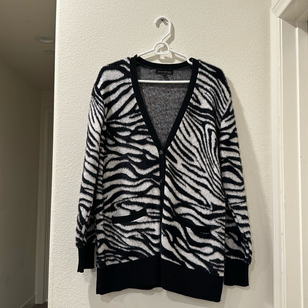 Banana Republic zebra print cardigan